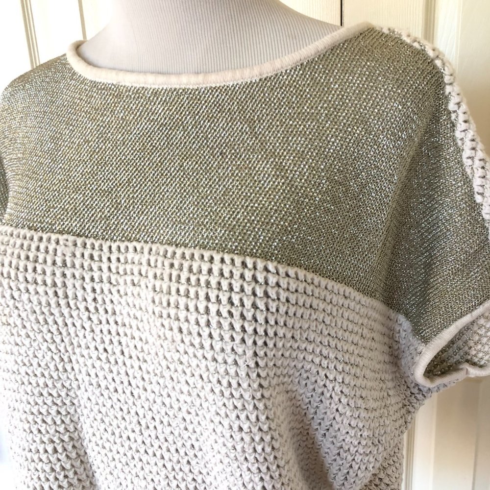 Cache Cap Short Sleeve Dolman Sweater Size S Open… - image 4